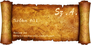 Szőke Ali névjegykártya